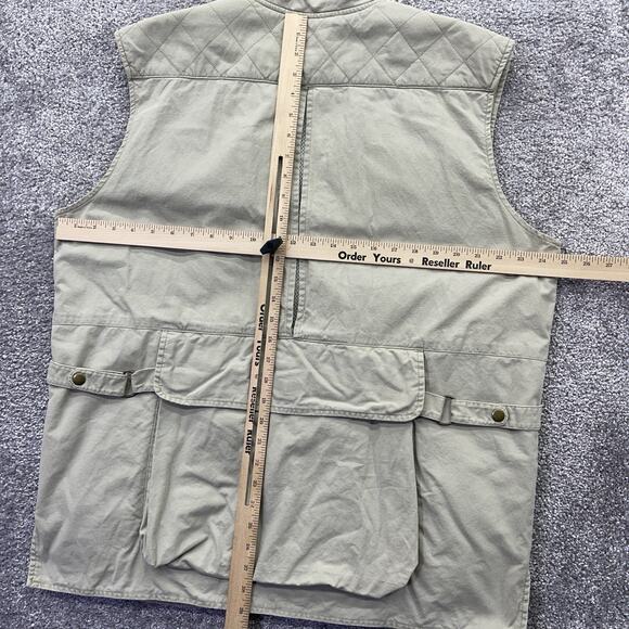 Vintage Woolrich Vest Mens Large Hunting Fishing Safari Straw Cotton Vented 584 - Picture 10 of 12